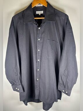 Christian Dior Men’s Button Up Dress Shirt Size 17.5 32/33 Gray Long Sleeve